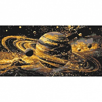 Алмазна мозаїка «Космос. Сяйво планет» OD5188, 40x80 см