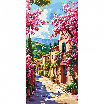 Painting by numbers "Blooming street of Tuscany" LW5135, 40x80 cm