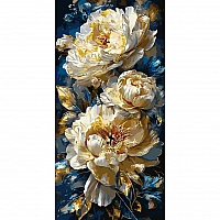 "Royal Peonies" Paint-by-Number Kit LW5185 with Metallic Paints, 40x80 cm