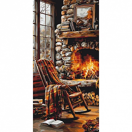 Painting by numbers "The Light of the Hearth" LW5202, 40x80 cm