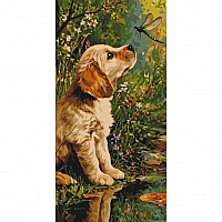 Painting by numbers "Dialogue with Nature - Dog and Insect" LW5204, 40x80 cm