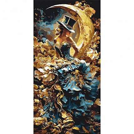 Painting by numbers "Elegant Girl" LW5206 with metallic paints 40x80 cm