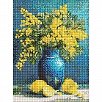 Diamond mosaic "Mimosa and lemons" AMO20302, 30x40 cm