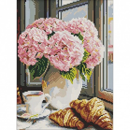 Diamond mosaic "Bright bouquet of hydrangeas" AMO20309, 30x40 cm