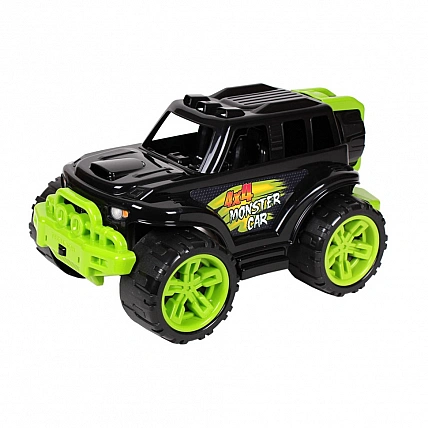 TechnoK 4623TXK "Monster Car" Off-Road Toy Car for Kids, Black and Green
