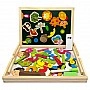 Wooden toy "Magnetic board 2 in 1" MD 0815B, double-sided, pencil case, chalk