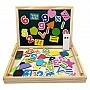 Wooden toy "Magnetic board 2 in 1" MD 0815A, double-sided, pencil case, chalk