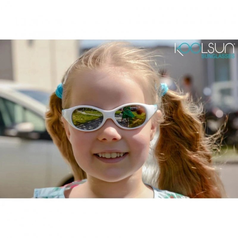 Дитячі сонцезахисні окуляри Koolsun біло-бірюзові серії Flex (Розмір: 3+) KS-FLWA003 Дитячі сонцезахисні окуляри Koolsun біло-бірюзові серії Flex (Розмір: 3+) KS-FLWA003