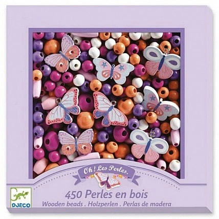 DJECO DJ09810 Craft Kit with Wooden Beads "Butterflies"