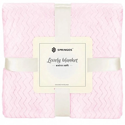 Extra Soft Springos HA7128 Light Pink Throw Blanket 130x180 cm