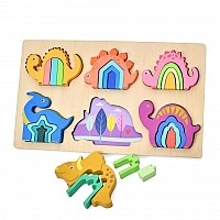 Wooden toy Frame-insert "Dinosaurs" MD 0730(Dino)