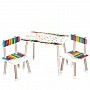 Children's Table M 501-21 tabletop 60 x 40 cm, 2 chairs