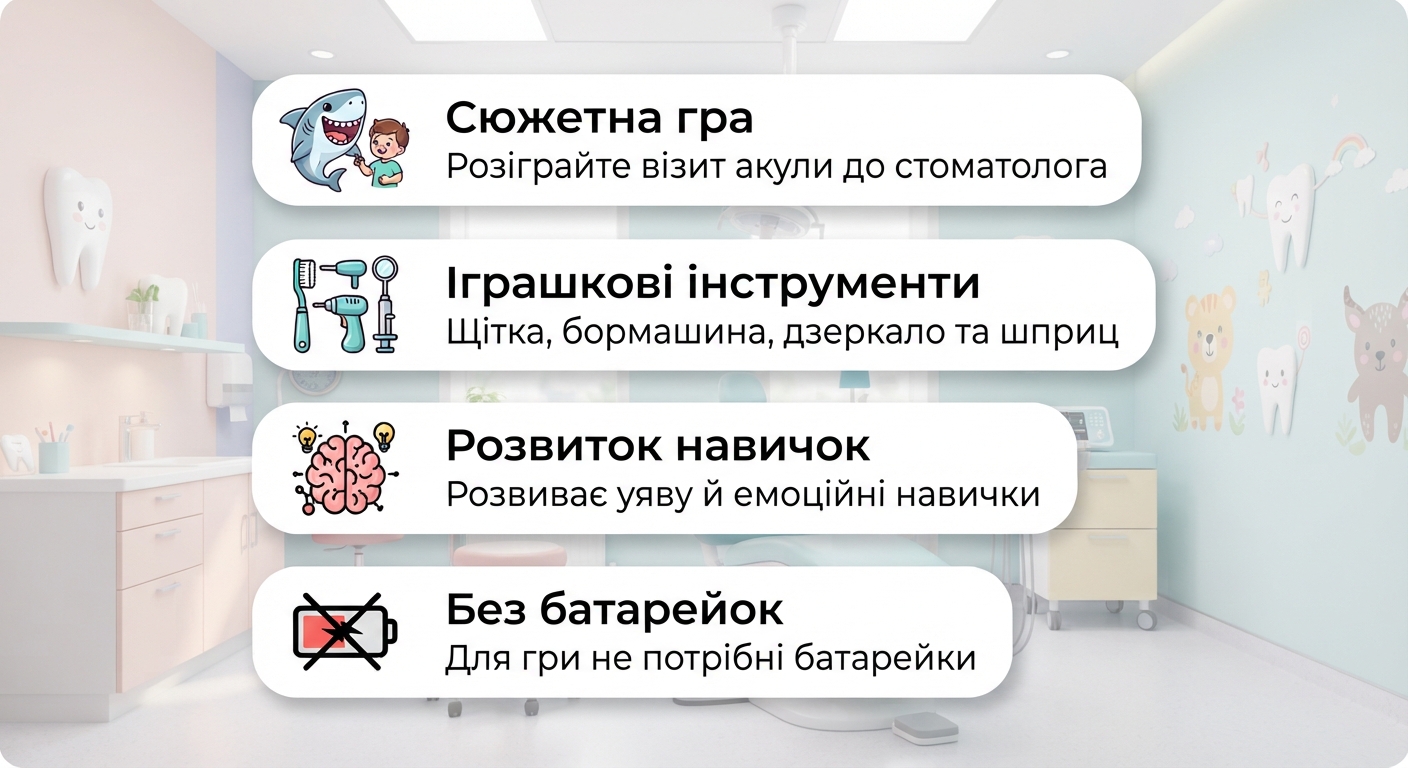 Battat Lite BX2365Z — игровой набор «Акула у стоматолога» Battat Lite BX2365Z — игровой набор «Акула у стоматолога»