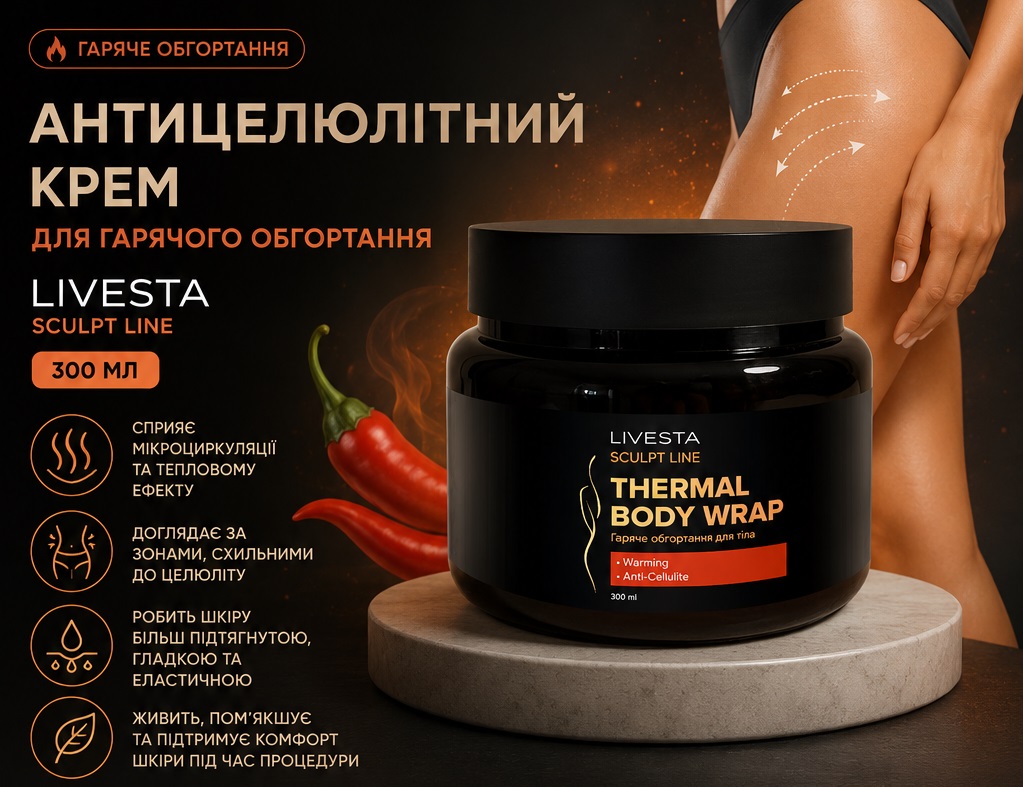 LIVESTA Sculpt Line anti-cellulite hot wrap cream, 300 ml