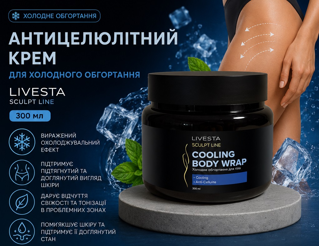 Крем для холодного обгортання антицелюлітний LIVESTA Sculpt Line, 300 мл