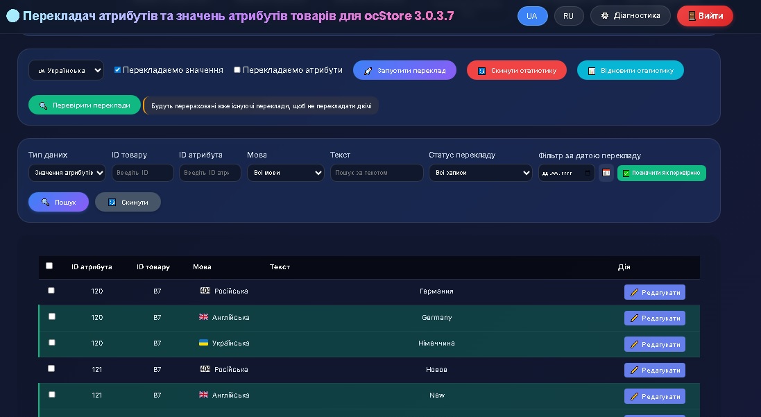 Atribute Translator - translation of attribute values for ocStore 3.0.3.7 Atribute Translator - translation of attribute values for ocStore 3.0.3.7