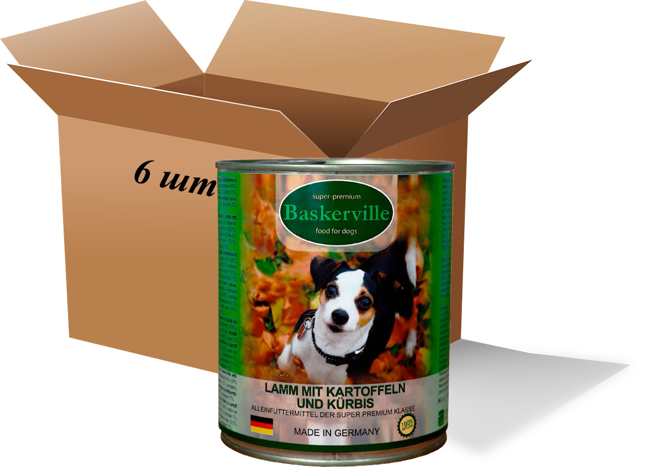 Baskerville Wet Dog Food Lamb with Potatoes and Pumpkin, 400g (6-pack)
