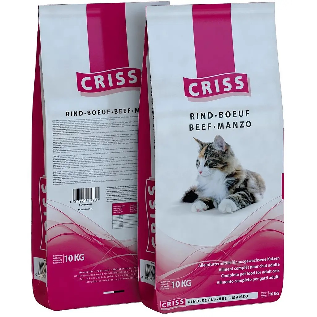 Корм для кошек, Говядина, CRISS (10 кг)