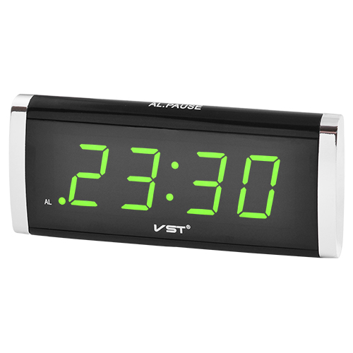 Mains clock VST-730-2 green, 220V
