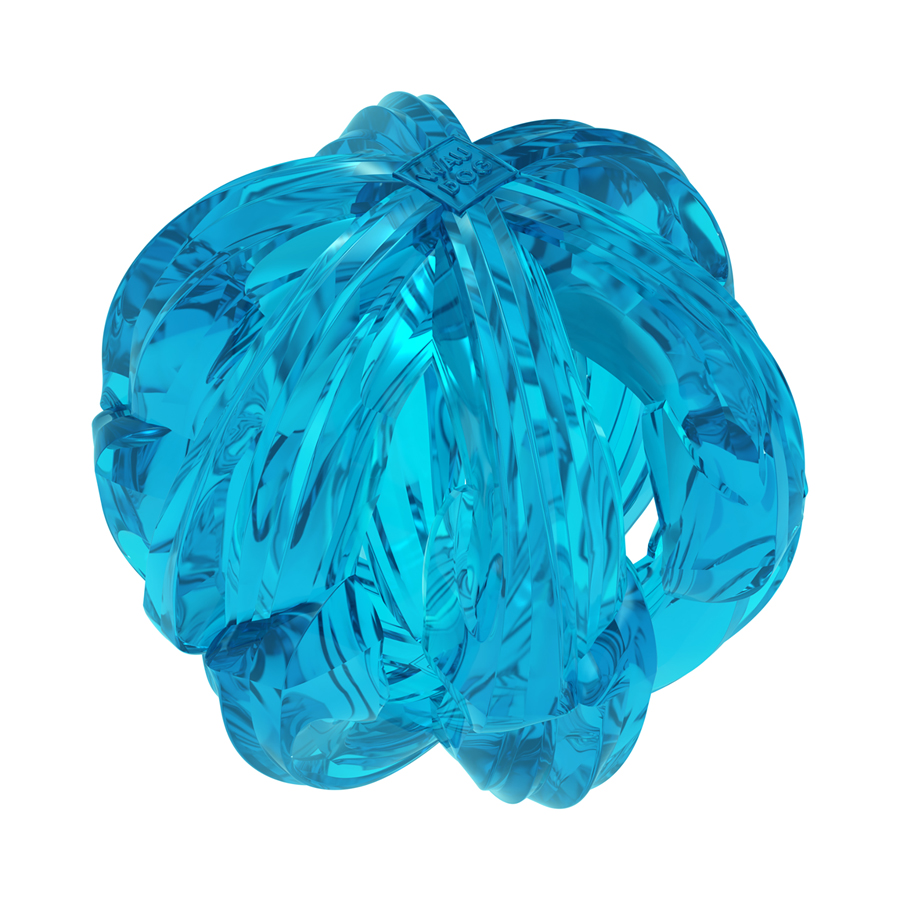 WAUDOG Fun Durable Dog Toy, Breathable Ball, Thermoplastic Rubber, 70 mm, Blue