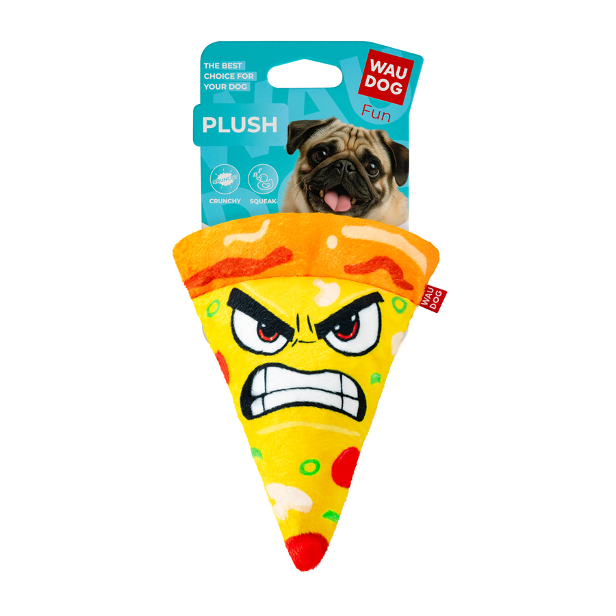 Dog toy WAUDOG Fun Plush Pizza, plush, W 16 cm, L 22.5 cm