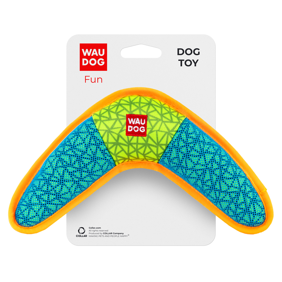 Игрушка для собак WAUDOG Fun, "Бумеранг", Ш 24 см, Дл 14 см голубой