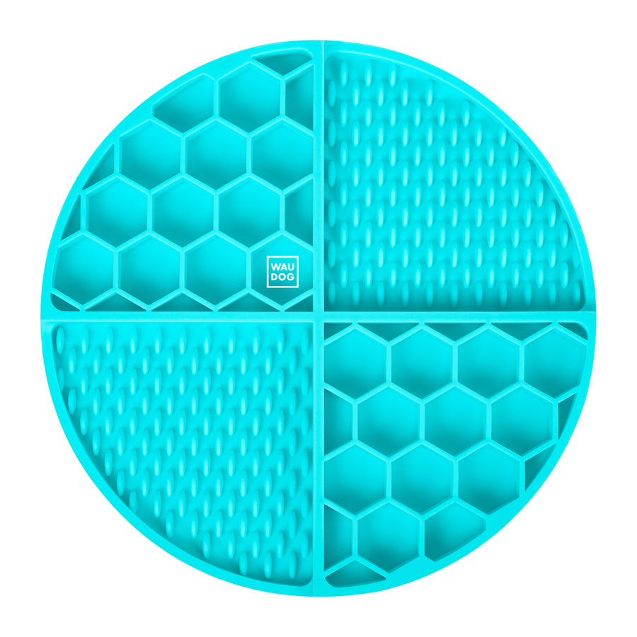 Коврик для слизывания и медленного кормления WAUDOG Silicone, 211х211х30 мм, голубой