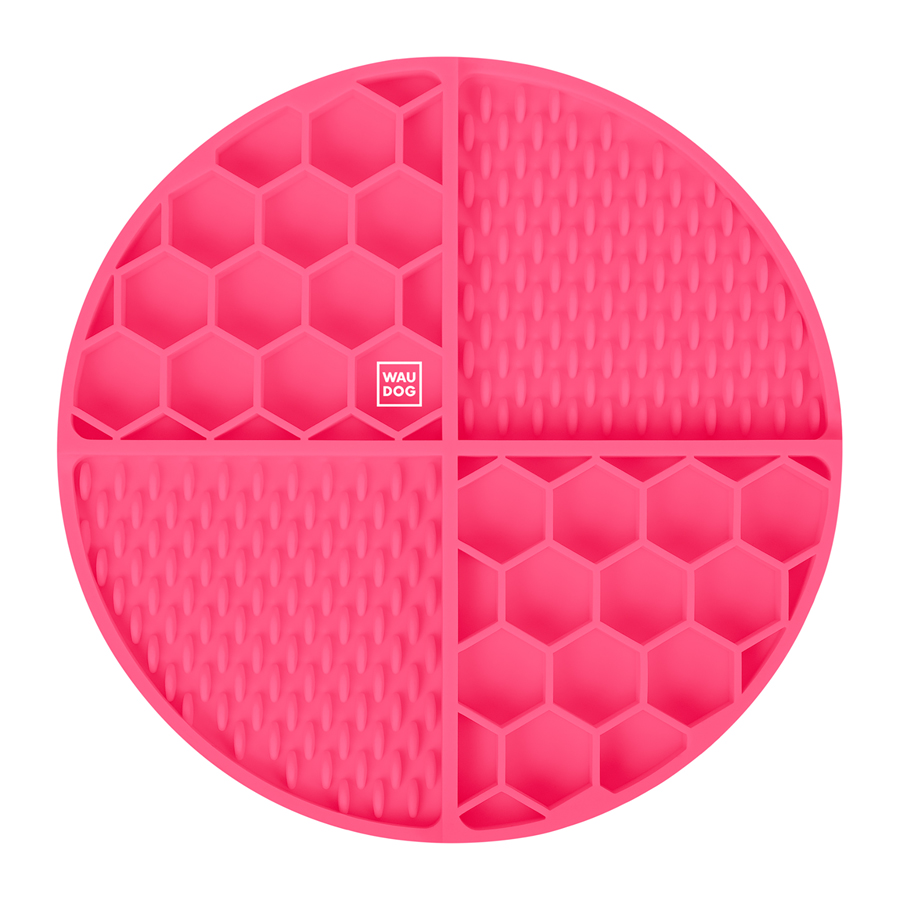 Коврик для слизывания и медленного кормления WAUDOG Silicone, 211х211х30 мм, розовый