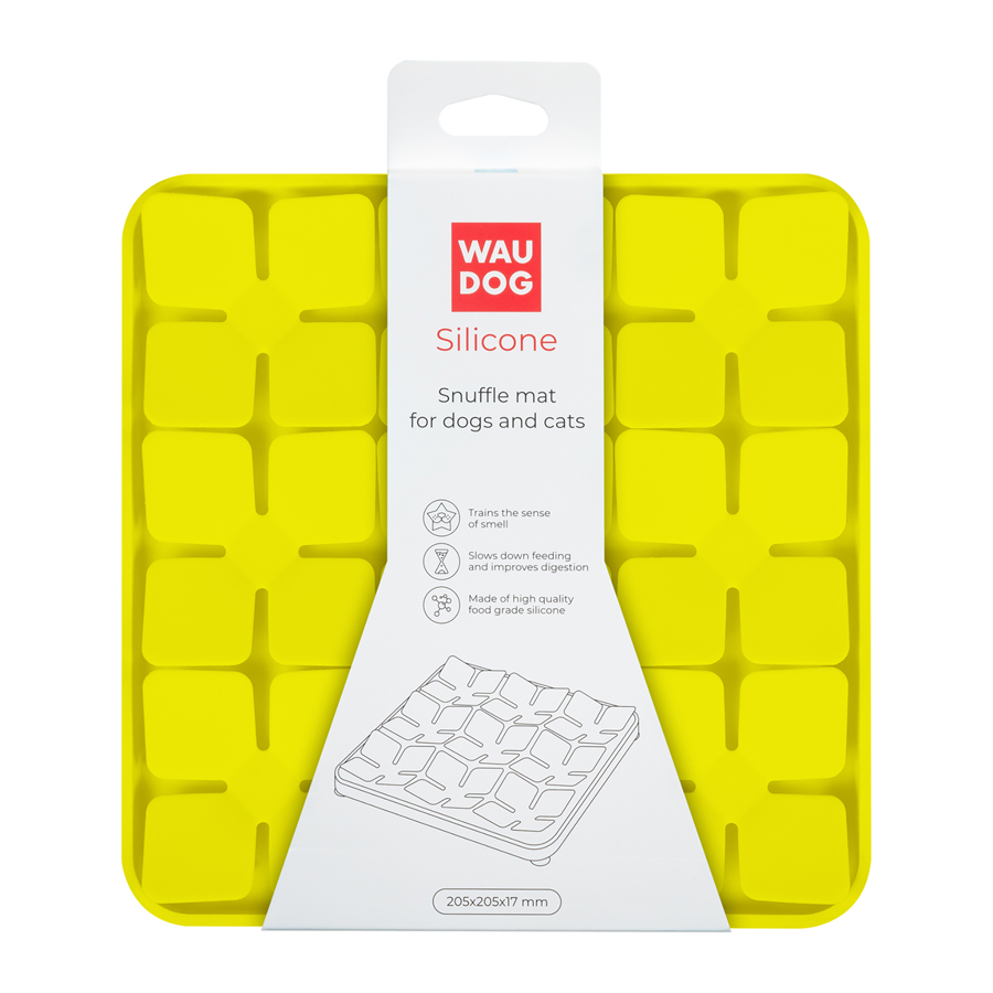 Коврик для поиска корма WAUDOG Silicone, 205х205х17 мм, желтый