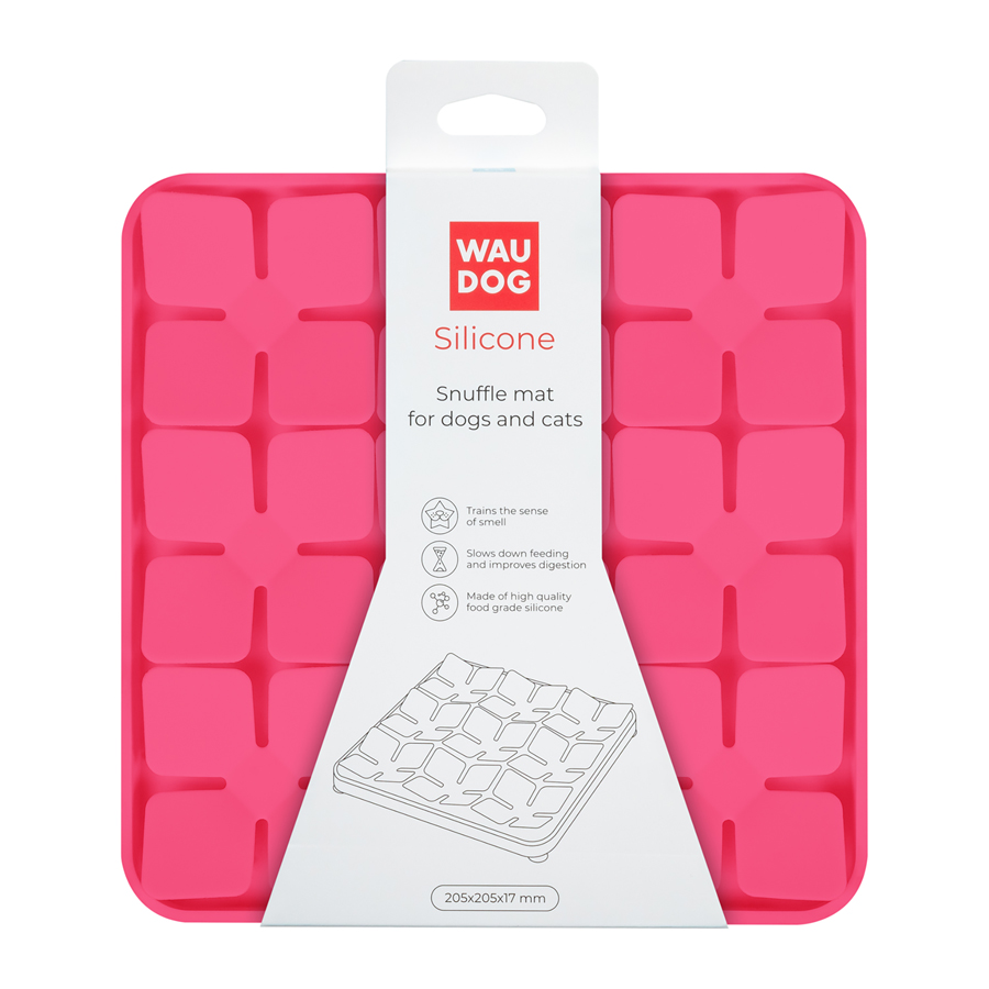 Коврик для поиска корма WAUDOG Silicone, 205х205х17 мм, розовый