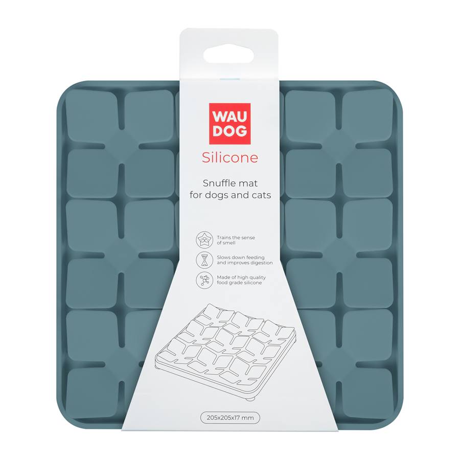 Коврик для поиска корма WAUDOG Silicone, 205х205х17 мм, серый