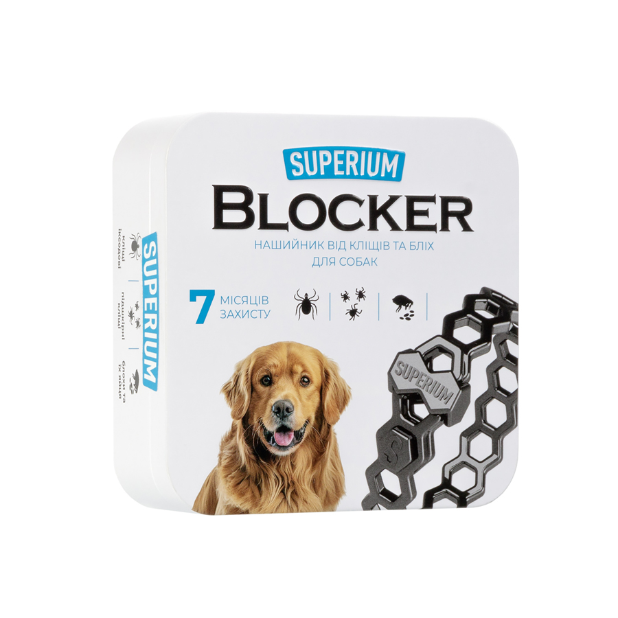 СУПЕРИУМ Блокер противопаразитарный ошейник для собак, 70 см