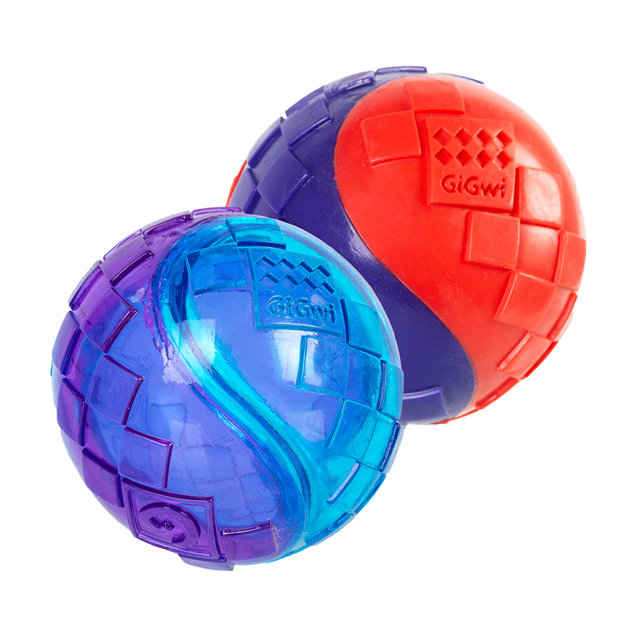 Игрушка для собак Два мяча с пищалкой GiGwi BALL, резина, 6 см