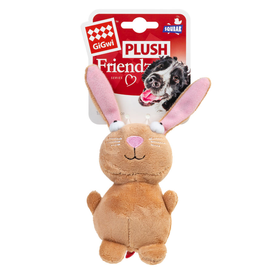Игрушка для собак Кролик с пищалкой GiGwi Plush Friendz, плюш, 16 см