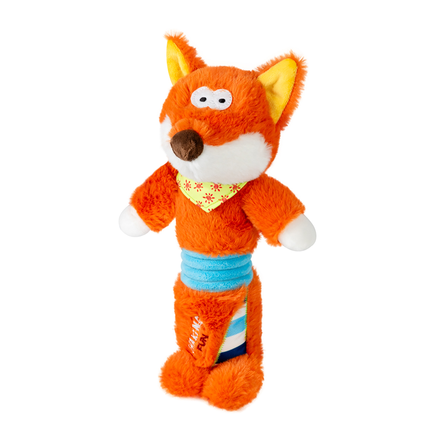 GiGwi Shaking Fun Fox Dog Toy with Big Squeaker, Textile, Plush