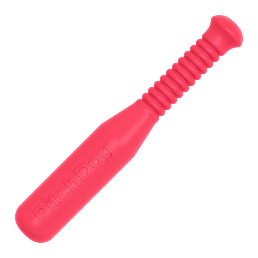 Игровая бита для апортировки PitchDog, длина 35 см, диаметр 6 см розовый