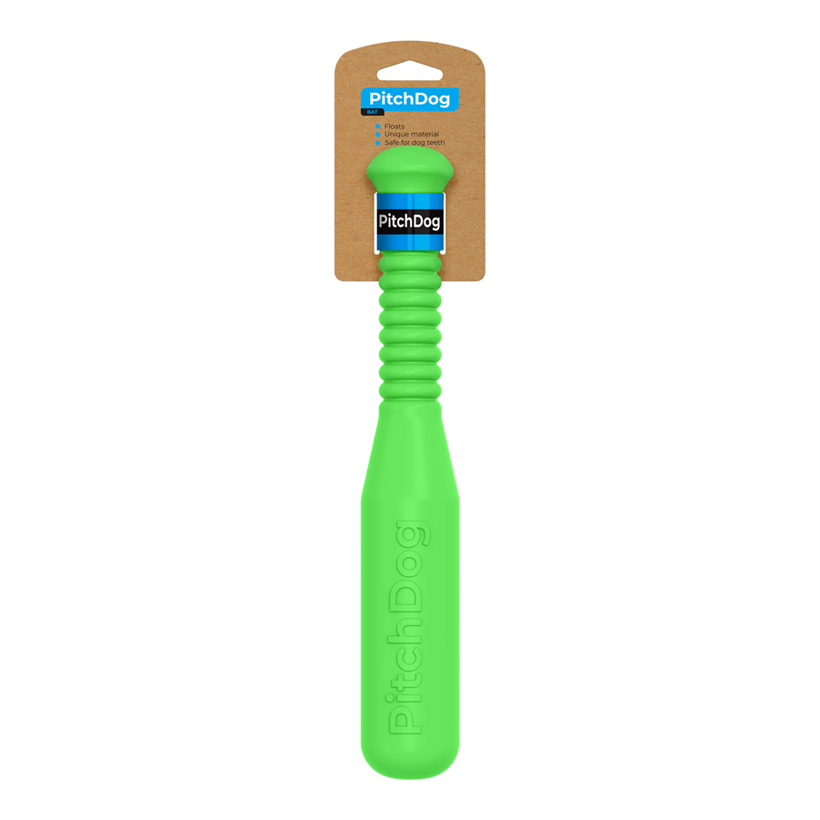 Игровая бита для апортировки PitchDog, длина 35 см, диаметр 6 см салатовый