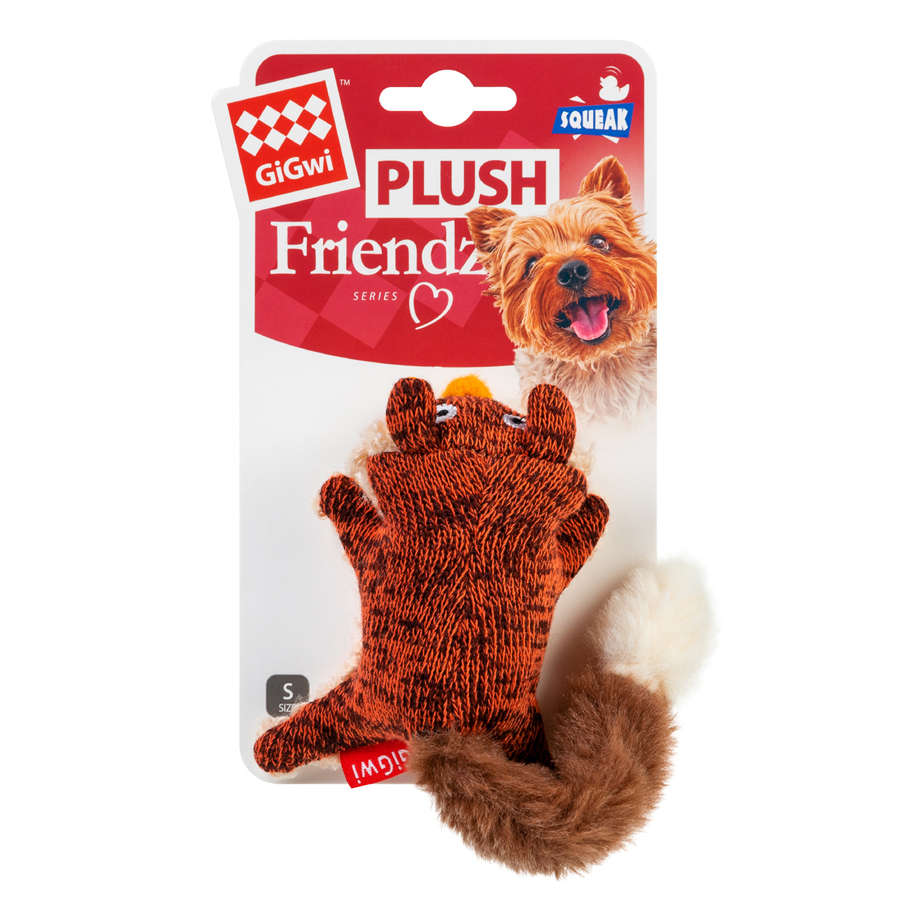 Игрушка для собак Лиса с пищалкой GiGwi Plush Friendz, текстиль, 9 см