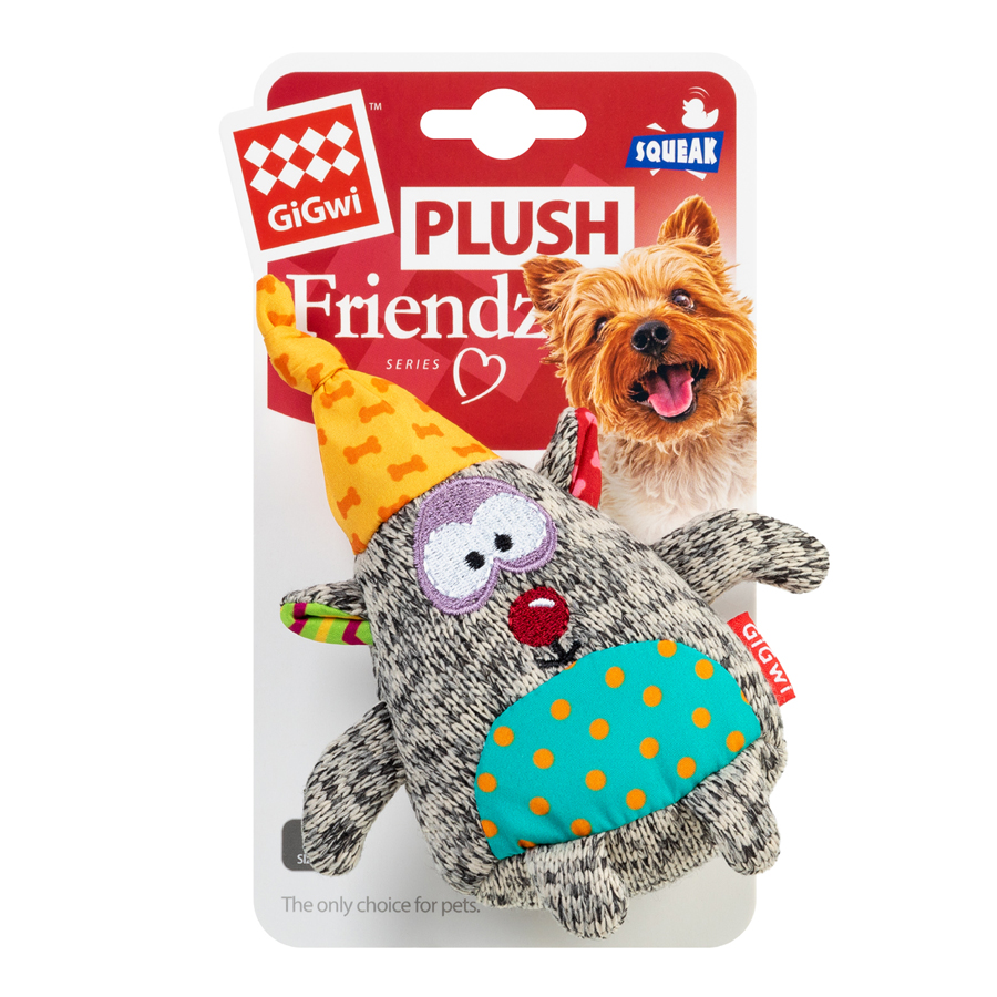 Игрушка для собак Медведь с пищалкой GiGwi Plush Friendz, текстиль, 10 см