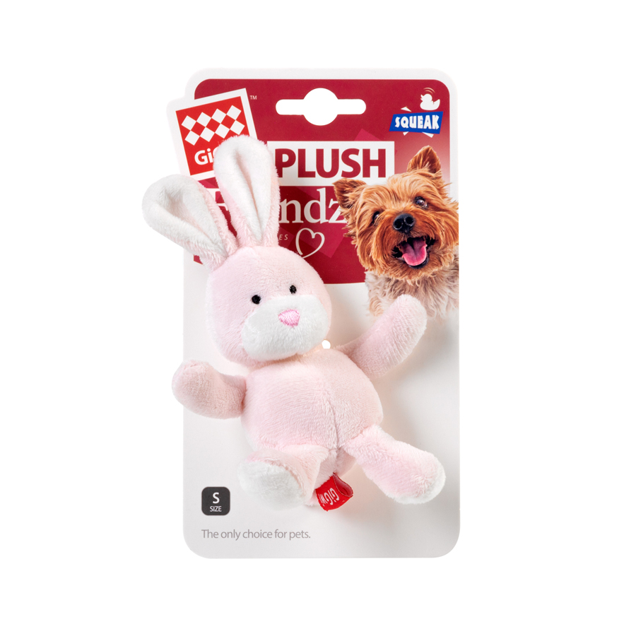 Игрушка для собак Заяц с пищалкой GiGwi Plush Friendz, плюш, 11 см