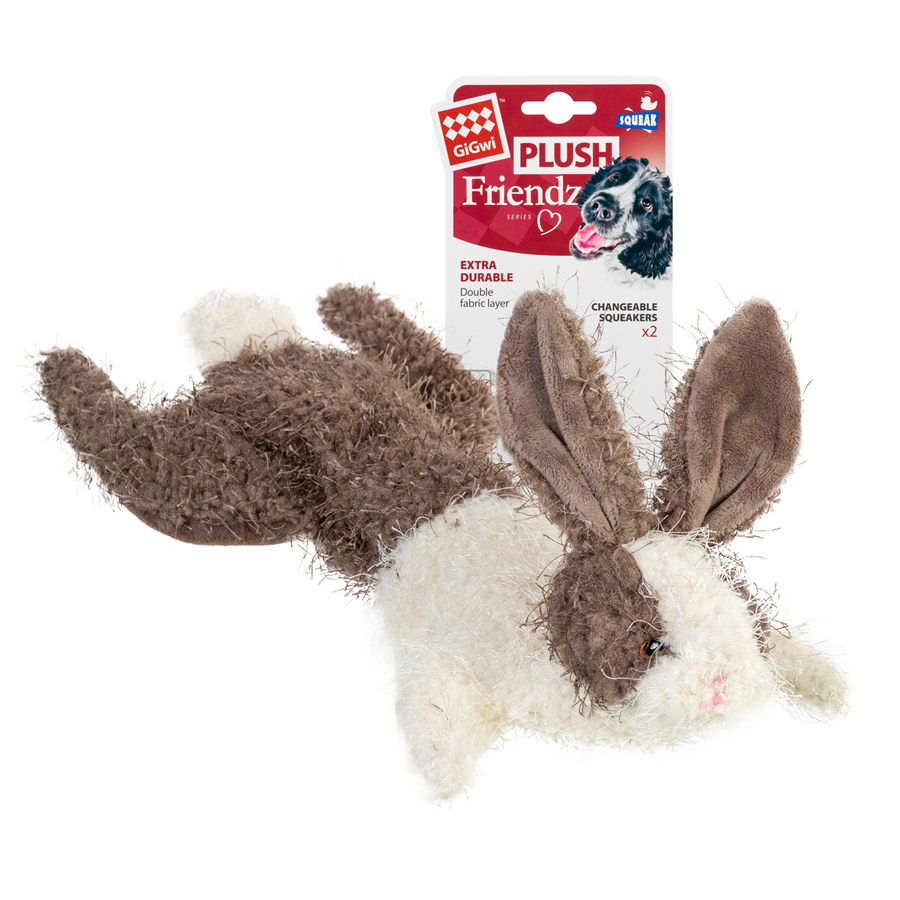 Игрушка для собак Заяц, шкурка с пищалкой GiGwi Plush Friendz, текстиль, 47 см