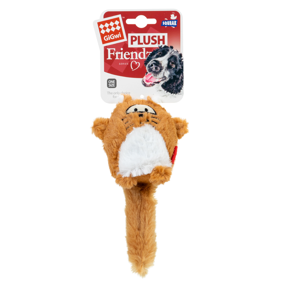 Игрушка для собак Лиса с большой пищалкой GiGwi Plush Friendz, плюш, искусственный мех, 18 см