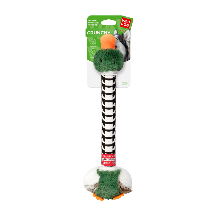 WAUDOG Fun Crunchy Dog Toy Duck, Cotton, Polyester, Plastic, Foam, 38cm