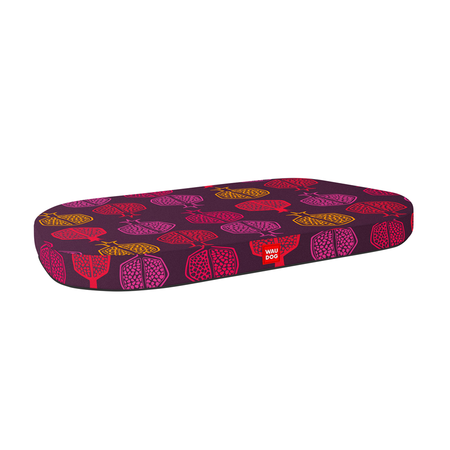 WAUDOG Relax dog bed, pattern "Pomegranate", with removable cover, M, W 80cm, L 55cm