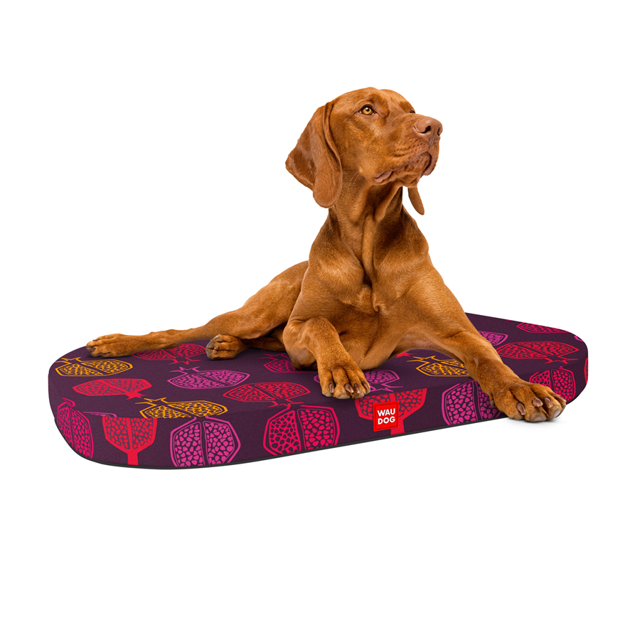 WAUDOG Relax dog bed, pattern "Pomegranate", with removable cover, M, W 80cm, L 55cm