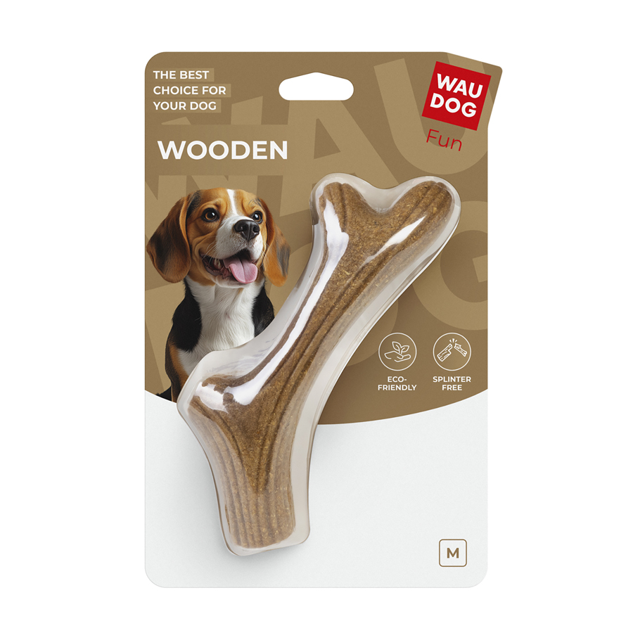 Игрушка для собак WAUDOG Fun Wooden Рог, M, 19 см