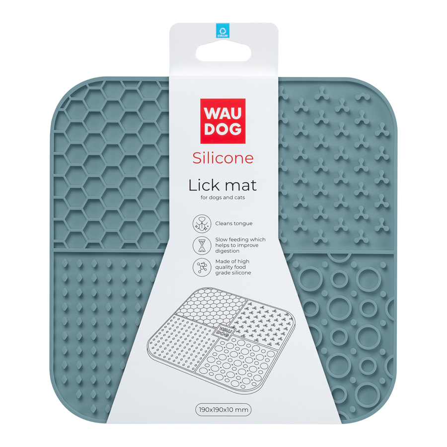 Коврик для слизывания WAUDOG Silicone, 190х190х10 мм, серый