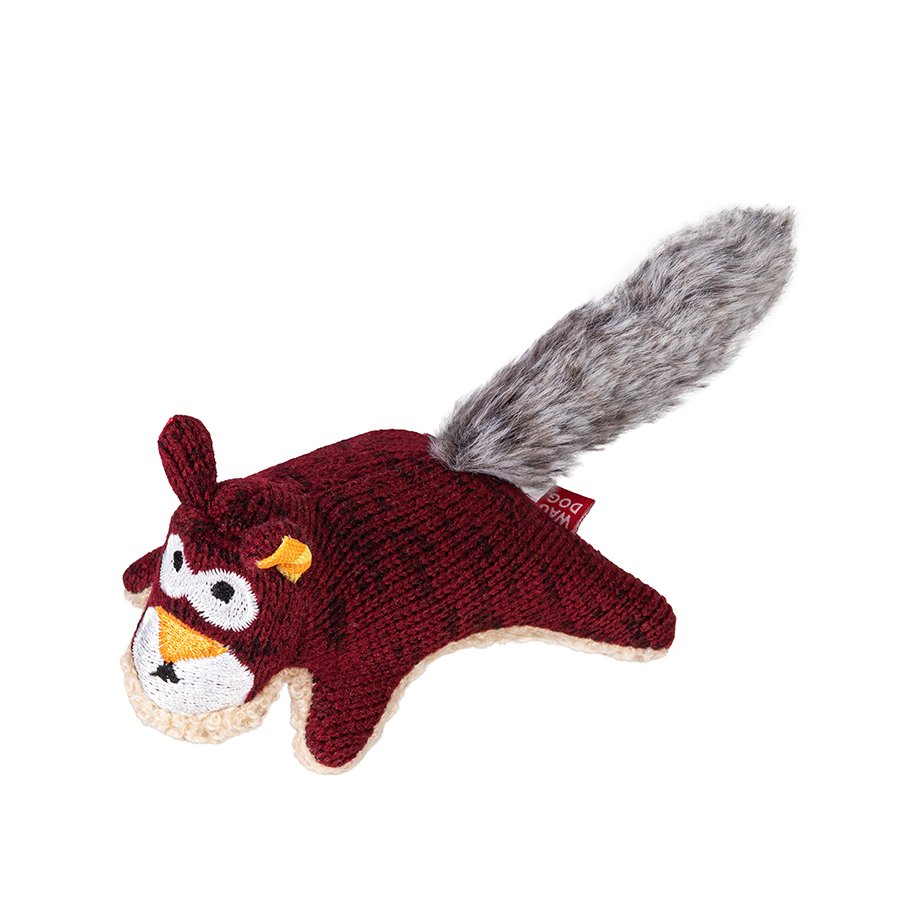Dog Toy WAUDOG Fun Plush Squirrel, knitted, W 4 cm, L 9 cm, S