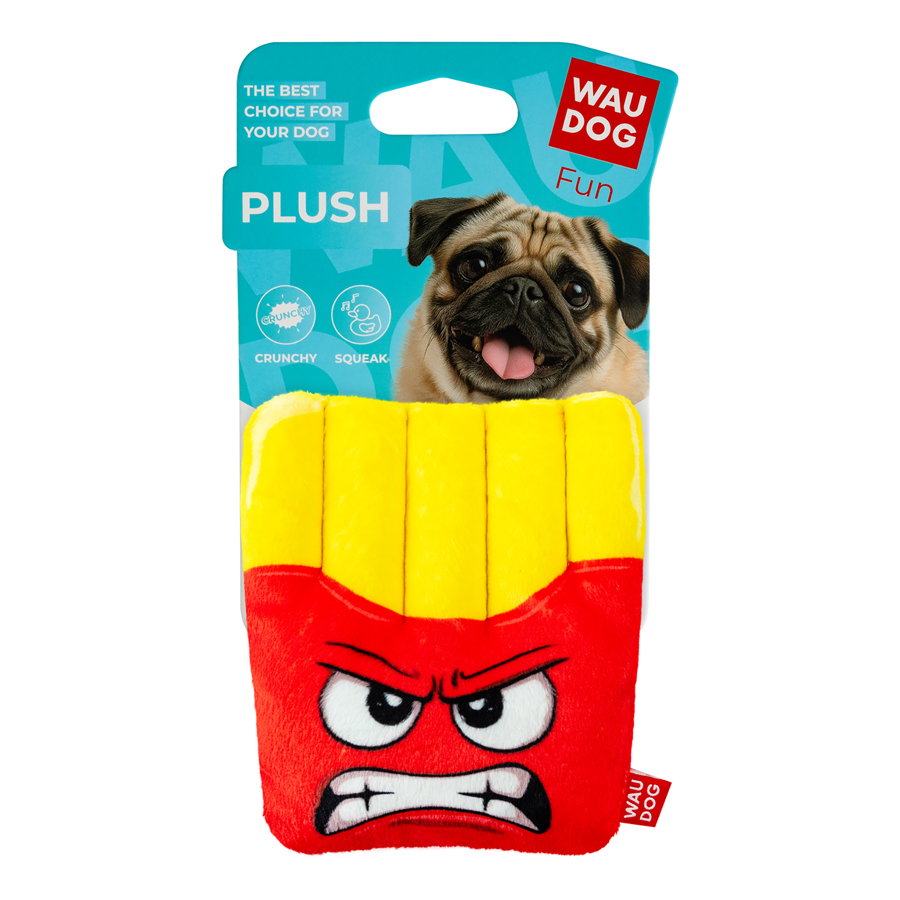 Игрушка для собак WAUDOG Fun Plush Картофель фри, плюш, Ш 12 см, Дл 14,5 см
