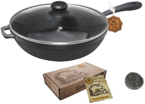 Cast iron stew pot "Nasha Meisternya" Ø20cm with cast handle, with glass lid ST-T2011C3